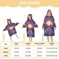 thumbnail image 4 of FORMRS Wearable Blanket Hoodie with Sleeves for Kids Cozy Flannel Sweatshirt, Blue Neon Road, 4 of 7