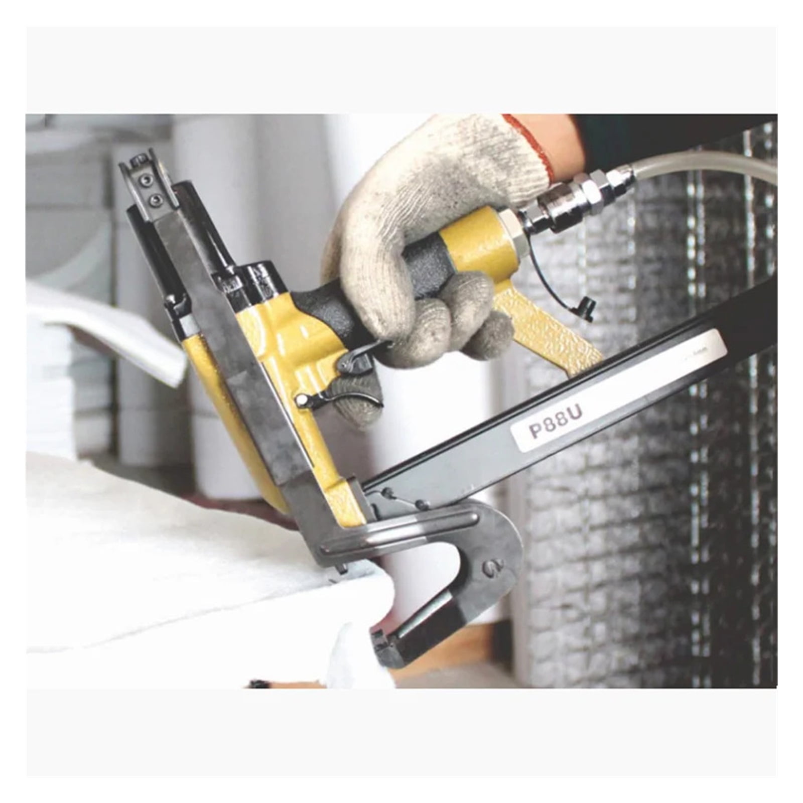 Pneumatic Nailing Gun, Brown Chip Air Nailing Gun, Sofa Cushion Cloth Blanket Woodworking Pneumatic Nail Gun Air Stapler P88U ,Power Tools