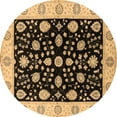 thumbnail image 1 of Ahgly Company Indoor Round Oriental Brown Traditional Area Rugs, 3' Round, 1 of 4