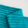 thumbnail image 4 of Ntbay Flannel Fuzzy Soft Warm Cozy Toddler Blanket, Fluffy Warm and Lightweight Reversible Stripes Design Toddler Plush Blanket for Stroller, Crib, Travel, 30" x 40", Turquoise, 4 of 5