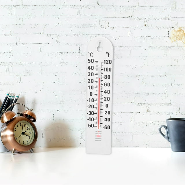 BRIGHTFUFU 2PCS Indoor Temperature Monitor White Temperature Monitoring Rectangular Design For Refrigerators