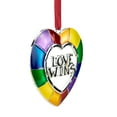 thumbnail image 4 of Northlight 3" Faceted Heart Love Wins Pride Christmas Ornament with European Crystals, 4 of 4