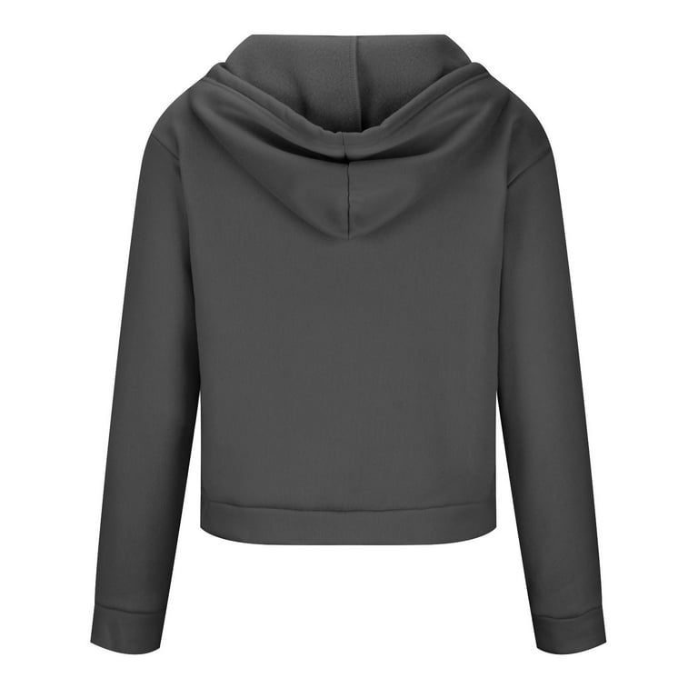 トップス Short Hoodie(Charcoal Gray) ShomPort Women's Cropped Hoodie Zip up Hooded Workout Sweatshirt