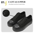 thumbnail image 4 of Women’s Men’s Platform Sneakers&nbsp;Low Top Canvas Shoes Unisex Adults Lace Up Casual Shoes Breathable Platform Walking Sneakers, 4 of 5