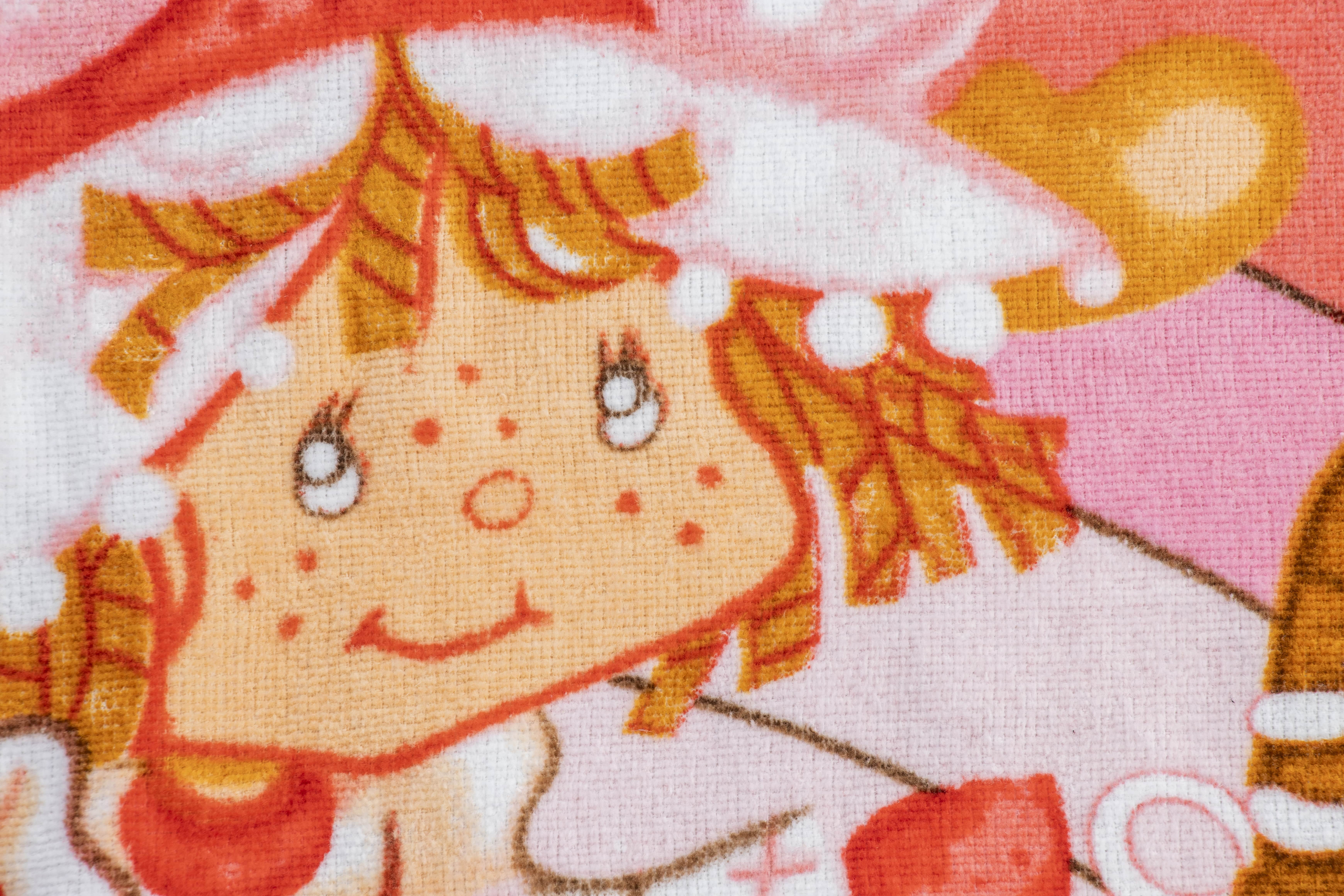 Strawberry Shortcake Rainbows Kids Hooded Towel Wrap, Cotton, Pink, Wildbrain