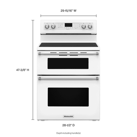 KitchenAid - 6.7 Cu. Ft. Self-Cleaning Freestanding Double Oven Electric Convection Range - White