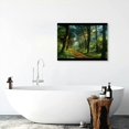 thumbnail image 5 of ARISTURING Green Forest Framed Canvas Wall Art Nature Landscape Canvas Pictures for Living Room Bedroom Wall Decor Sunlight Through Pine Trees Scene Painting Art Print Natural Wood Frame 20x16inch, 5 of 6