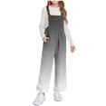 thumbnail image 2 of ATOGUTA Girls Fleece Overalls Kids Casual Sleeveless Jumpsuits Fuzzy Pants Rompers with Pockets Size 5T-14, Black, 2 of 6