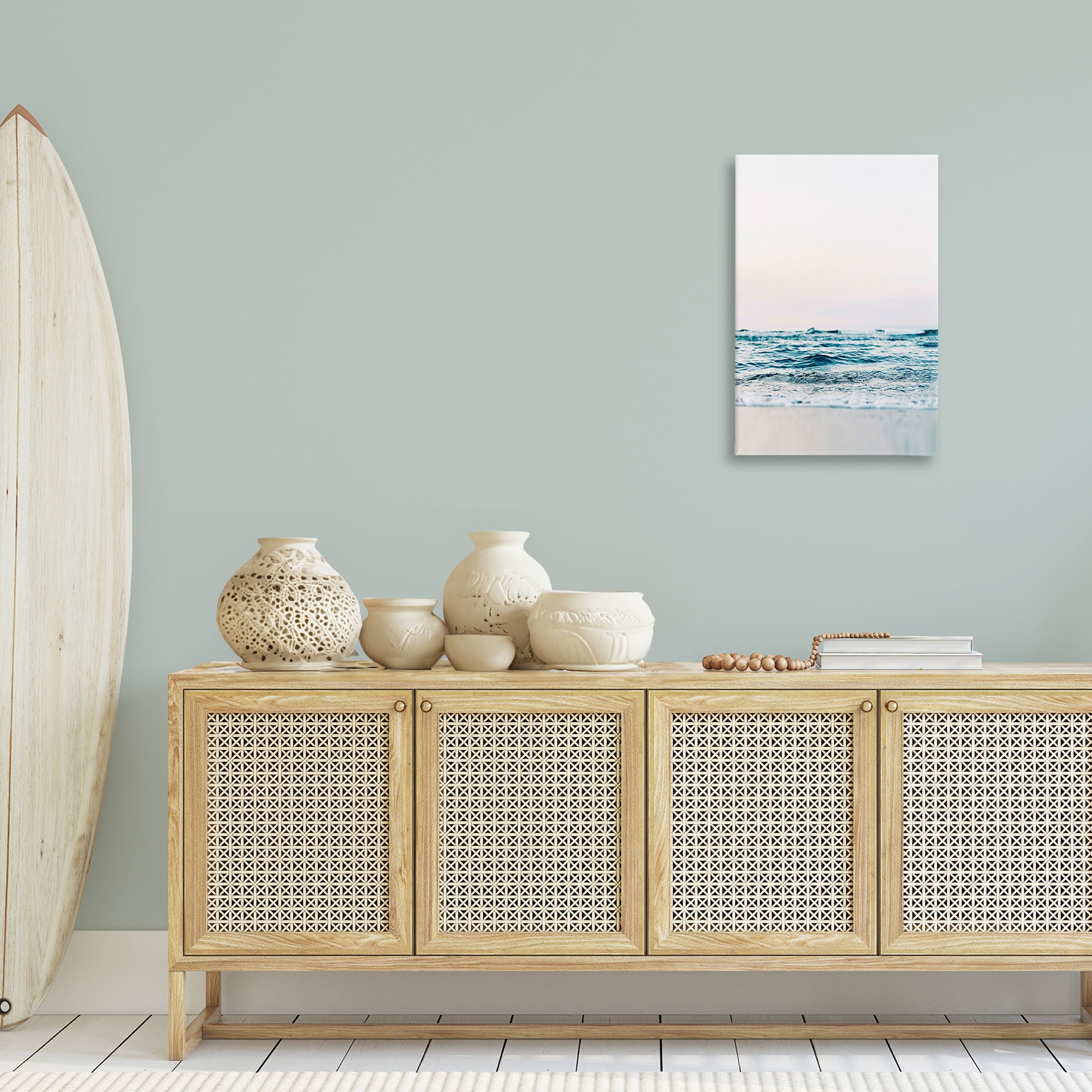Stupell Industries Subtle Beach Waves Coastal Photography Gallery Wrapped Canvas Art Print Wall Art, 20 x 30