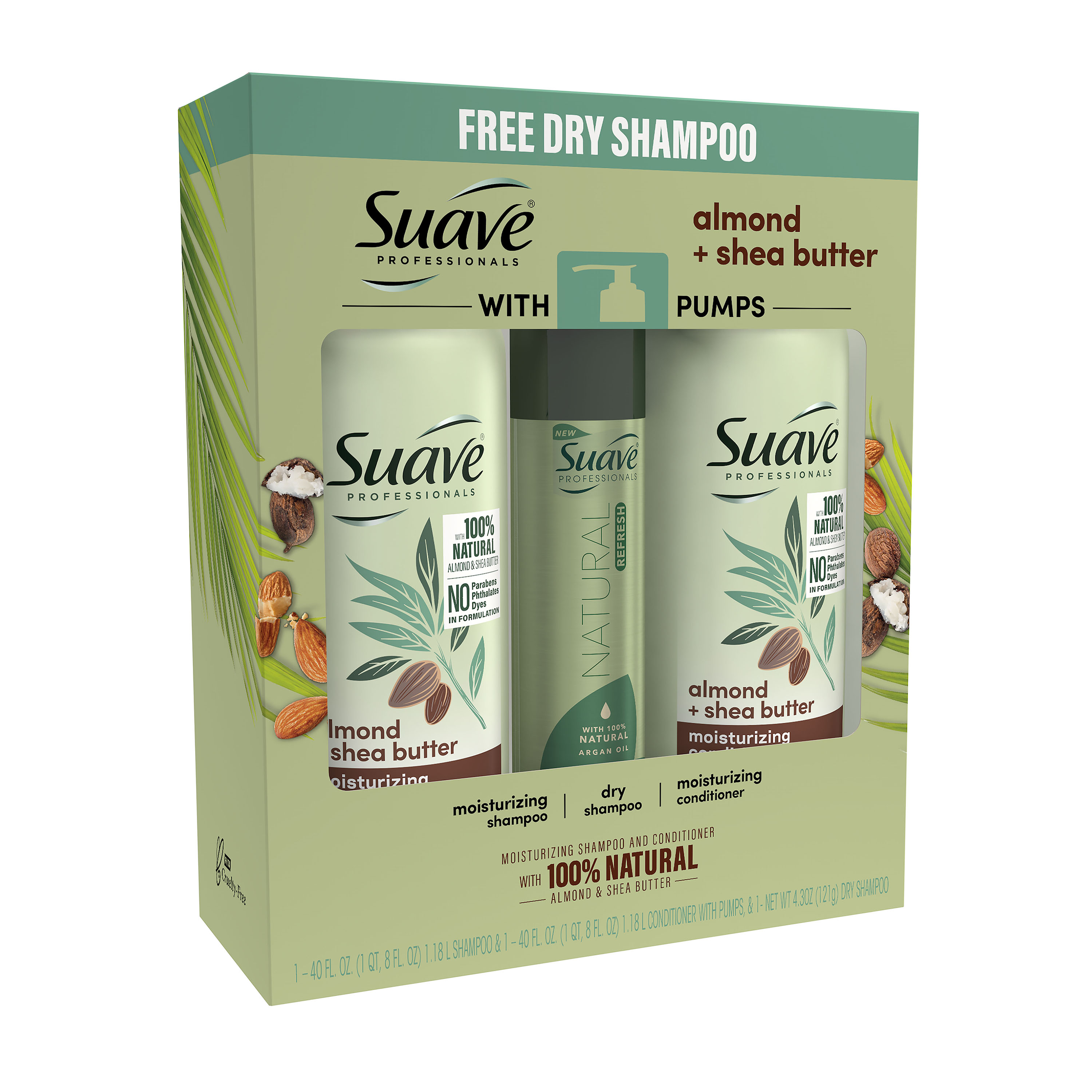($13 Value) Suave Professionals Shampoo and Conditioner Holiday Gift Set, Almond and Shea Butter, 3 Piece - image 3 of 5