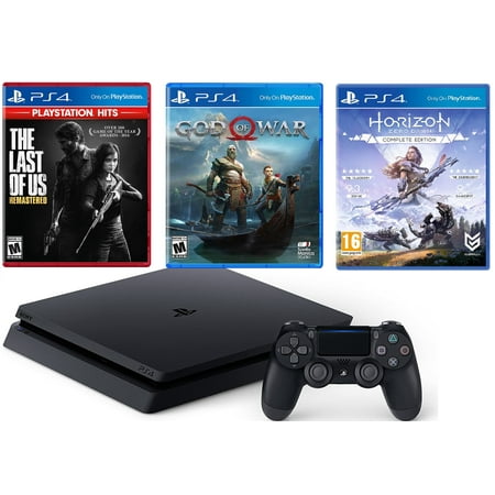TEC Sony Playstation 4 (PS4) Slim 1TB Ultimate Bundle with Three Games: The Last of Us, God of War, Horizon Zero Dawn