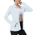 thumbnail image 1 of yoeyez Vêtements de Protection Solaire pour Femmes Upf 50+ à Manches Longues, Chandail à Capuchon à Fermeture à Glissière, Maillot Dermoprotecteur à Séchage Rapide, Léger pour la Course, Veste de Randonnée Athlétique, Chandail de Soleil Bleu Pâle, S, 1 of 7