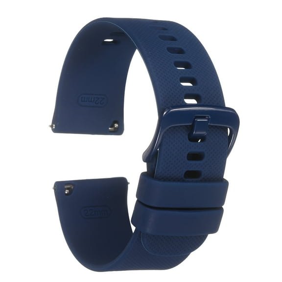 Uxcell Silicone Watch Band 22mm Quick Release Flexible Rubber Replacement Watch Strap with Stainless Steel Clasp for Men Women, Blue