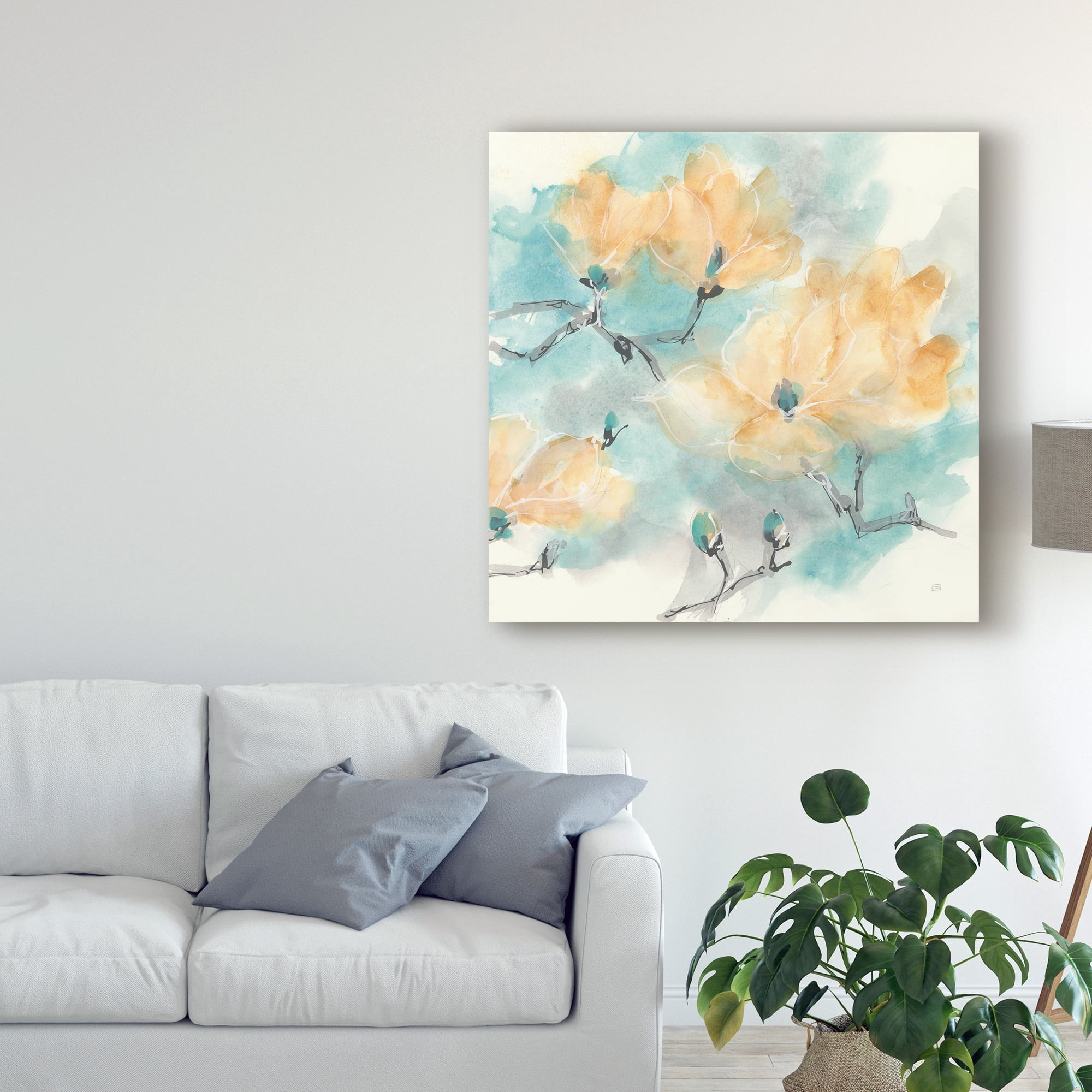Trademark Fine Art 'Teal Buds I' Canvas Art by Chris Paschke