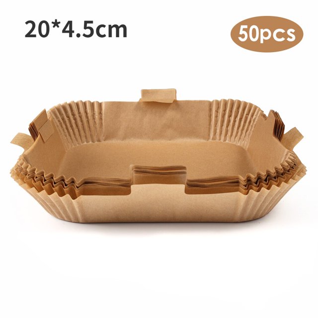 Esterilla antiadherente de papel desechable para freidora de aire, herramientas para hornear, bandeja de pergamino de papel para accesorios de cocina, 100/50 piezas
