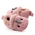 thumbnail image 5 of NOLDARES Kids Toddler Slippers Boys Girls Dinosaur Bunny House Shoes Non Slip Warm Soft Winter Fuzzy Indoor Slipper(Pink,12), 5 of 6