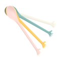 thumbnail image 2 of Matsuzay Cuchara de mango largo de 4 Uds., cuchara de PP blanca, azul, amarilla, rosa, cuchara de seguridad no tóxica para pastel, cuchara de pudín Mostrada Matsuzay HA013827-00, 2 of 6