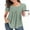 Grayish Green, variant on JuneFish Women's Tops Summer Sleeve Shirts Eyelet T Shirt Hollow Casual Blouse