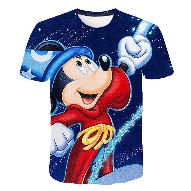 Camisetas de verano de Mickey Mouse, ropa de moda para chicas, camisetas de manga corta, camisetas casuales de dibujos animados con cuello redondo, ropa para 1-14 Yrs13T Gao Jinjia LED