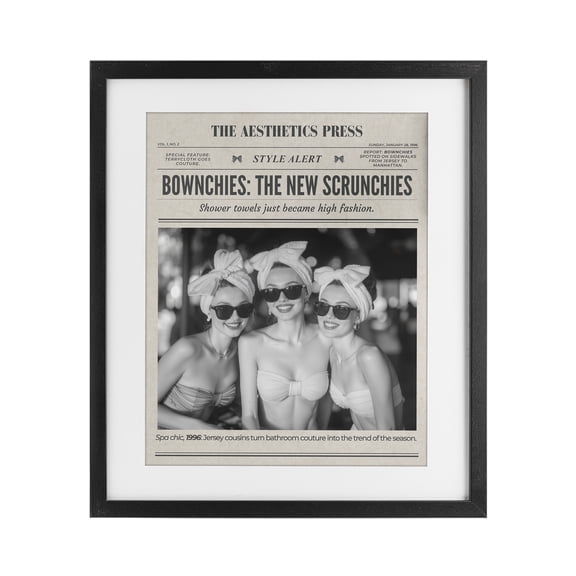 The Aesthetics Press Magazine Black Framed Print Under Glass, design by A Barefoot Stylist
