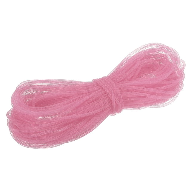 Unique Bargains 48 Yards Mesh Tube 3/16 Inch Decor Tubing Flex for Wreath,DIY Craft Pink