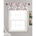 thumbnail image 3 of Red Green Brown Flowers Linen Curtain Valance for Bedroom/Bathroom/Kitchen/Office/Living/Dining Room Window,Watercolor Spring Floral Botanical Rod Pocket Topper Decorative Cafe Drapes Panel 60"x18", 3 of 6