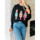 thumbnail image 1 of Sudadera fea con lentejuelas navideñas de Cascanueces para mujer, linda remera con gráfico festivo, suéter de manga larga con cuello redondo, 1 of 5
