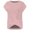 thumbnail image 4 of Delayuji Summer Casual Women's Short Sleeved V Neck Shirt Pink Xxl Polyester,Spandex Short Sleeve Shirts for Women, 4 of 4