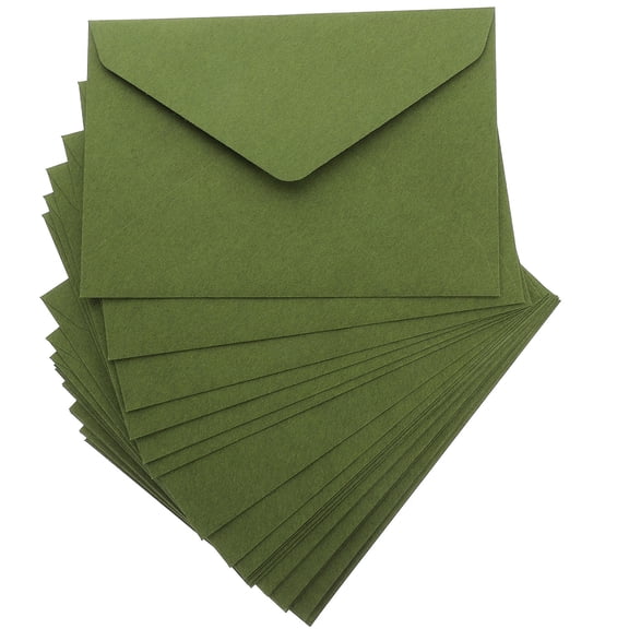 BESTOYARD 40Pcs Elegant Green Vintage Envelopes for Greeting Cards and Invitation Letters
