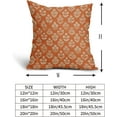 thumbnail image 5 of Orange Floral Block Print Pillow Covers 16x16 Inch Set of 2, Vintage Flower Pattern Decorative Throw Pillowcases Outdoor Farmhouse Cushion Covers Fall Rustic Sofa Couch Bed Decor, 5 of 6