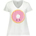thumbnail image 3 of Inktastic Light Pink Donut Women's Plus Size V-Neck T-Shirt, 3 of 5