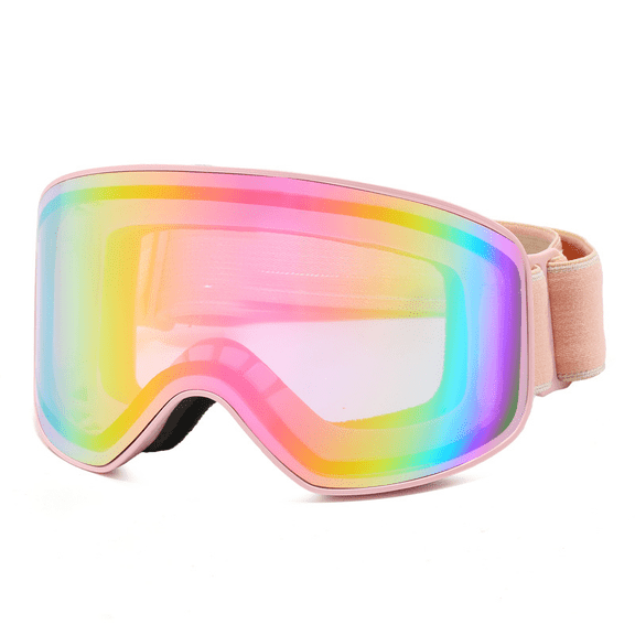 Iridescent Pink Purple Ski Goggles Color Shift Mirror Lens Snowboard Goggles UV Protection Anti-Fog Winter Eyewear