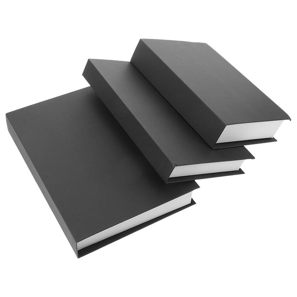 3 libros decorativos falsos, modelo blanco, para el hogar, la oficina, la mesa de centro, la entrada, la estantería, decoración negra