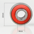 thumbnail image 4 of 50 Pcs 608- Roulement Intégré Longboard Roulement de Roue de Planche à Roulettes Roulement de Patin à Roues Alignées 8X22X12.6mm,Rouge,50 x Roulements de Planche à Roulettes,Rouge, 4 of 6