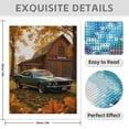 thumbnail image 3 of Diamond Art Kit for Adults, Green Classic Car Autumn Scene Diamond Painting for Adults Beginners, 5D DIY Diamond Art Painting Kits, Colorful Diamond Painting Craft for Home Decor 12x16, 3 of 7