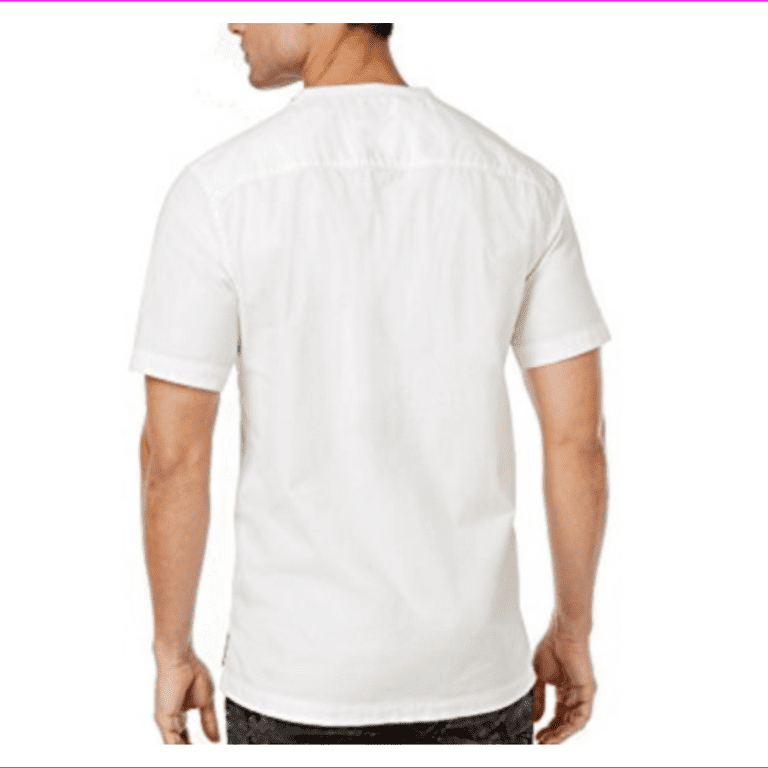 $50 INC International Concepts Men's Zip-Shoulder T-Shirt, White Pure, Size  M