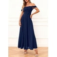 thumbnail image 4 of PRETTYGARDEN Womens Off Shoulder Maxi Summer Dresses Elegant Mesh Aline Swing Ruched Flowy Cocktail Wedding Guest Dress, 4 of 9
