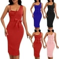 thumbnail image 1 of Sentmoon Sparkle Dress Trendy Womens Athletic Dress 2026 Summer Solid Color One Shoulder Patchwork Slit Regular Fit Spring Wedding Guest Dress Red XXL, 1 of 9