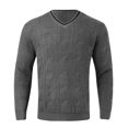 thumbnail image 4 of uikmnh V Neck Sweater Mens Fashion Slim Long Sleeved Knitted Tops, 4 of 4