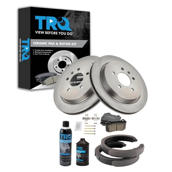 TRQ Rear Brake Pad & Rotor Kit BKA42435 Fits Select 2005-2008 Cadillac STS