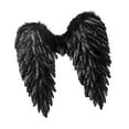 thumbnail image 4 of Alas de ángel con plumas Salvador accesorios para disfrazarse de niñas adultas 55 cm x 55 cm Negro, 4 of 10