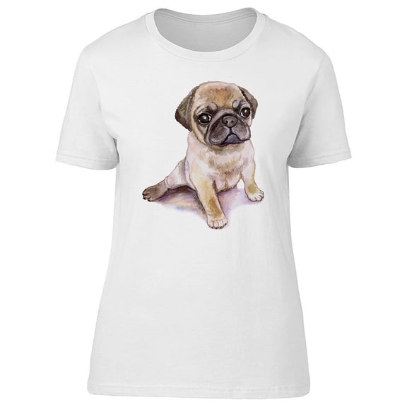 Pug Dog Puppy T-Shirt Women -Image by Shutterstock, Female Medium