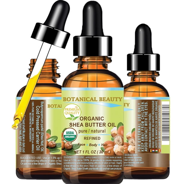 Hidratante para la piel, aceite de manteca de karité orgánico Botanical Beauty, 30 ml