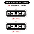 thumbnail image 4 of Police Car Magnetic Sign For Off Duty Officers 18"×6" (2 Pack) (Black), 4 of 4
