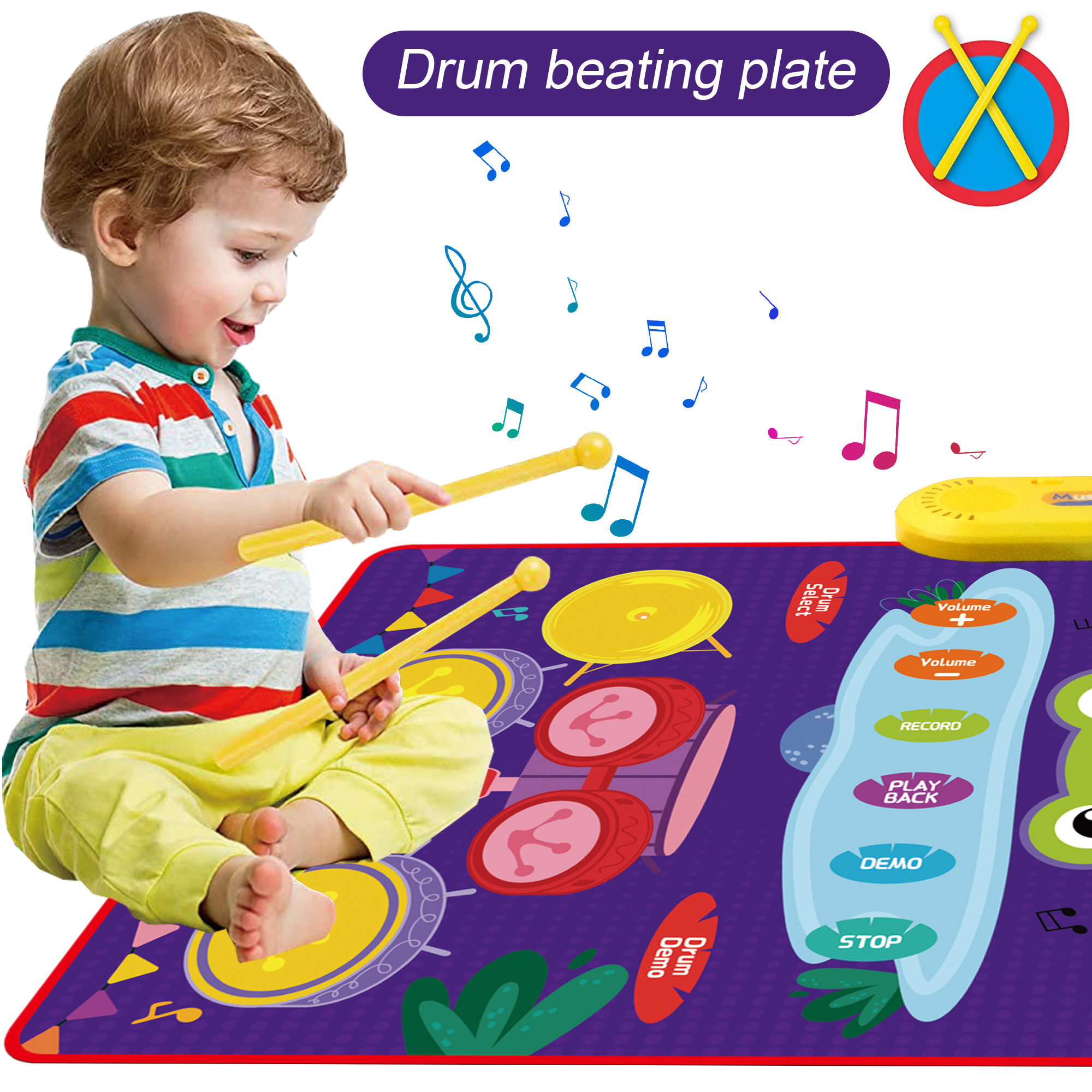Richgv 2-in-1 Musical Play Mat Piano and Drum Toy photo 5