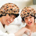 thumbnail image 6 of Shower Caps,Orange Chicken Breed Pattern Waterproof Shower Cap for Women 4 Pieces,Double Reusable Hair Cover for Shower PEVA Elastic Stretch Hem, 6 of 7