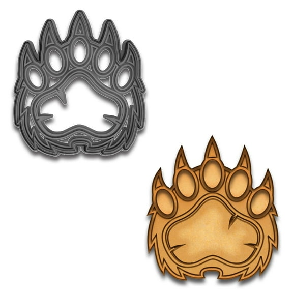 Bear Claw Cookie Cutter & Stamp - 4x3.59" (Random Color), Wild Animal Paw Baking Tool