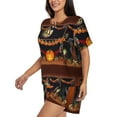 thumbnail image 2 of Bixox Women's Halloween Decoration Printed Pajama Set 2 Piece Lounge Set Top and Shorts Soft Pajamas, Shorts with Pockets, 2 of 7