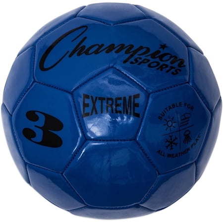 Champion Sports Extreme Series Soccer Ball Size 3 - Youth League All Weather Soft Touch Maximum Air Retention - Kick Balls for Kids Under 8 - Competitive and Recreational Futbol Games Blue