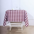 thumbnail image 3 of BalsaCircle 54" x 54" Square Gingham Checkered Polyester Tablecloth Burgundy, 3 of 9